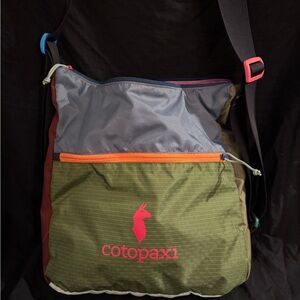 Cotopaxi Multicolor Messenger Bag with Olive and Gray